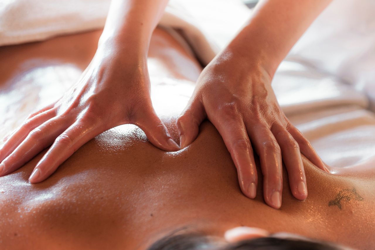 Home A soothing spa massage with oil for relaxation and wellness.